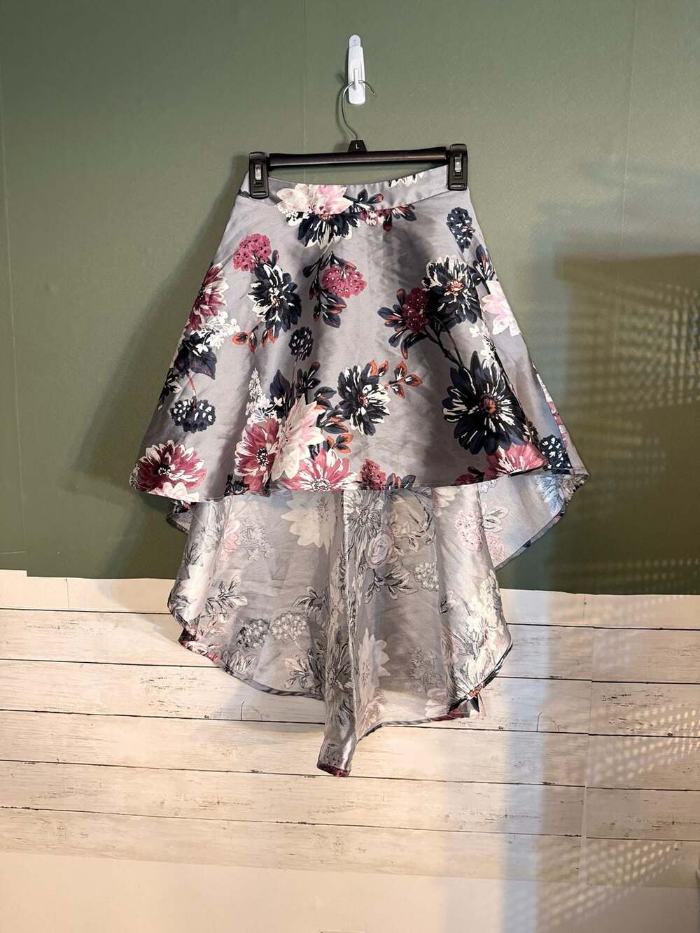 Speechless Kids Girls Floral Skirt Silver Pink Navy Size 10 Formal Party
